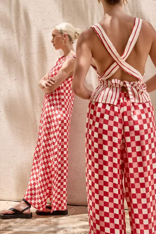 VRG GRL Sacha Smock Midi Dress Check Women MidiMaxi Dresses VRG GRL Sacha Smock Midi Dress Check Women MidiMaxi Dresses