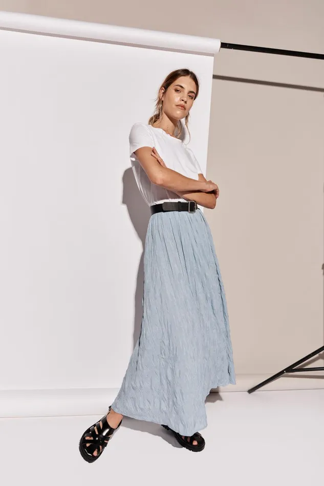 VRG GRL Solara Midi Skirt Sky Women Skirts VRG GRL Solara Midi Skirt Sky Women Skirts