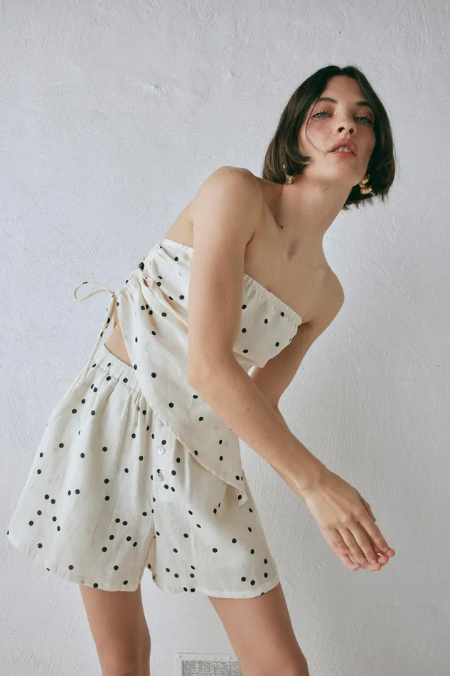 VRG GRL Sunrays Linen Top Dot Women Sets VRG GRL Sunrays Linen Top Dot Women Sets