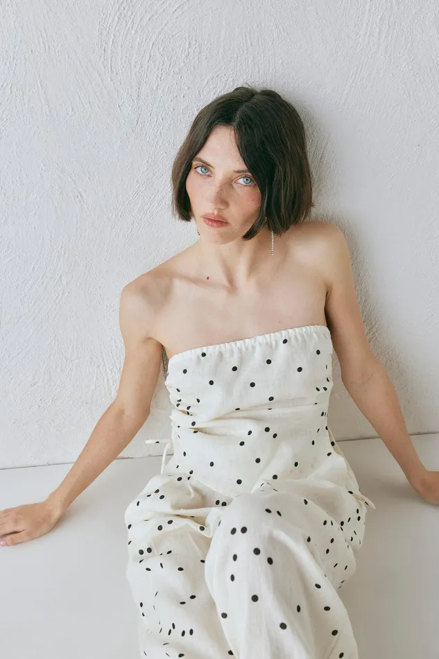 VRG GRL Sunrays Linen Top Dot Women Sets VRG GRL Sunrays Linen Top Dot Women Sets
