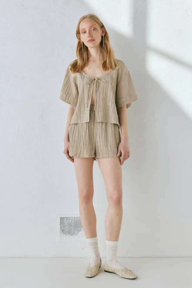 VRG GRL The Sea and I Shorts Taupe Women Sets