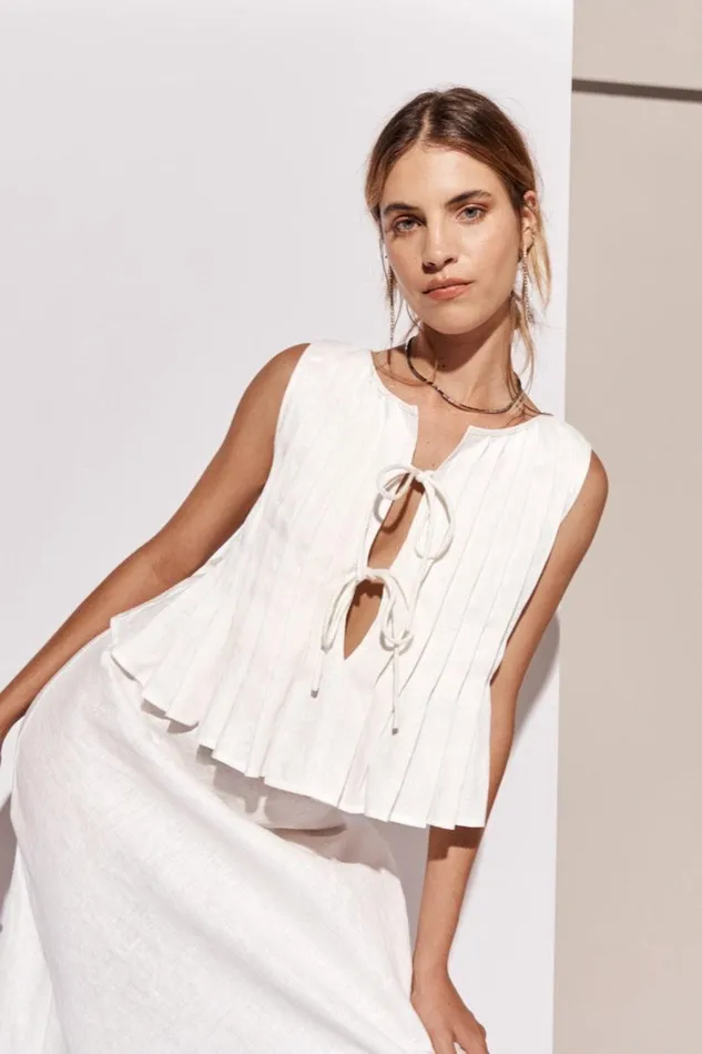 VRG GRL Valeria Linen Top White Women Sets VRG GRL Valeria Linen Top White Women Sets