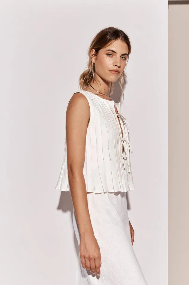 VRG GRL Valeria Linen Top White Women Sets VRG GRL Valeria Linen Top White Women Sets