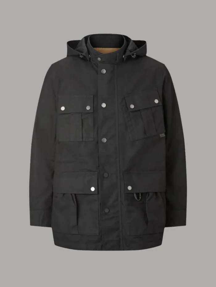 Waxed Jackets Men Belstaff Centenary Campaign Motorcycle Coat Black