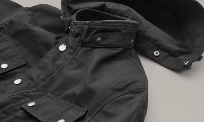 Waxed Jackets Men Belstaff Centenary Campaign Motorcycle Coat Black