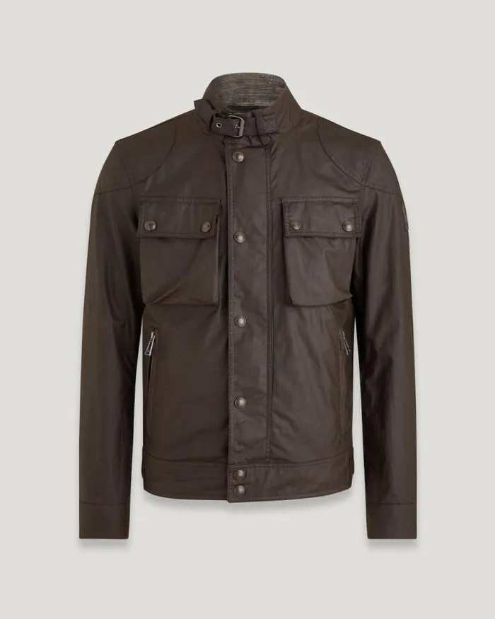 Waxed Jackets Men Belstaff Racemaster Jacket Big and Tall Burnt Oak