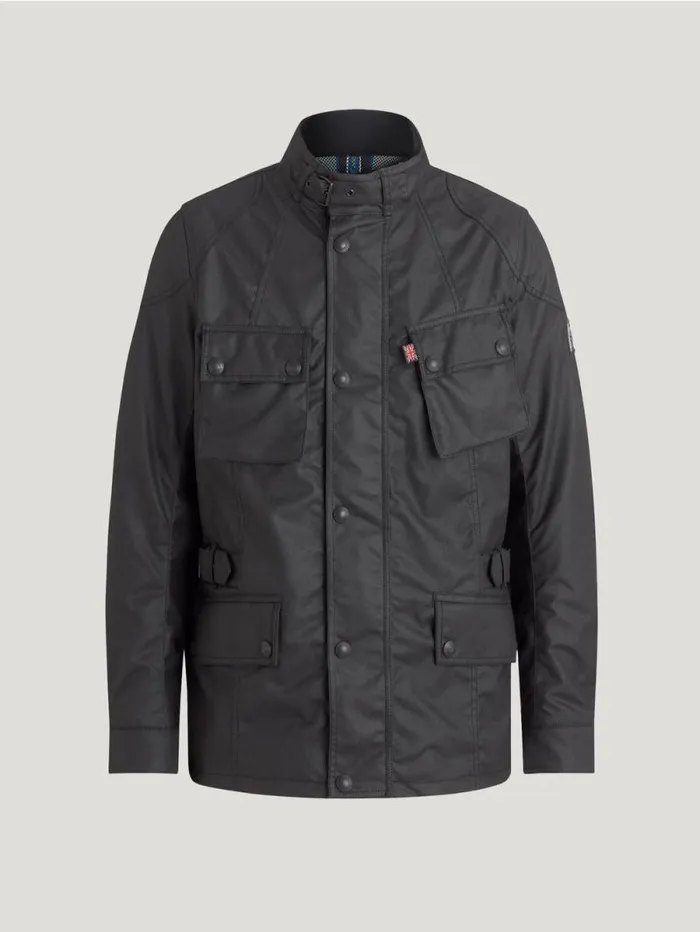 Waxed Jackets Men Belstaff Stealth Crosby Motorcycle Jacket Black