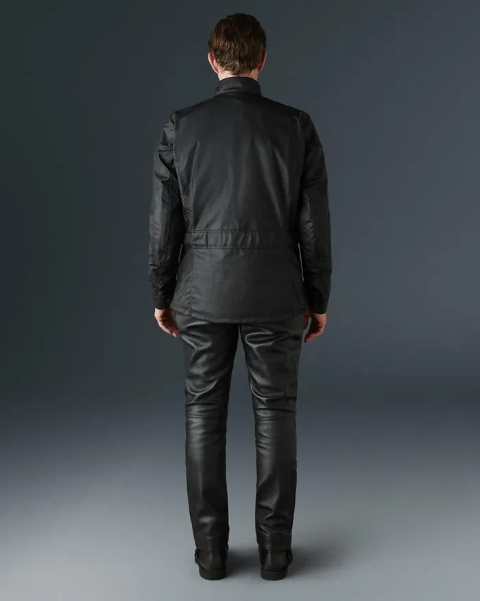 Waxed Jackets Men Belstaff Stealth Crosby Motorcycle Jacket Black