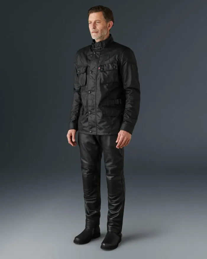 Waxed Jackets Men Belstaff Stealth Crosby Motorcycle Jacket Black