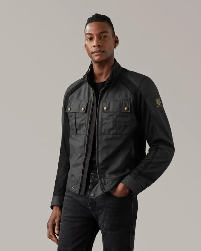 Waxed Jackets Men Belstaff Temple Motorcycle Jacket Black Waxed Jackets Men Belstaff Temple Motorcycle Jacket Black