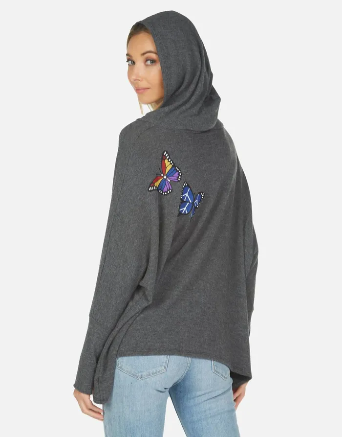 Wilma Butterfly Heather Black Women039s Lauren Moshi Hoodies
