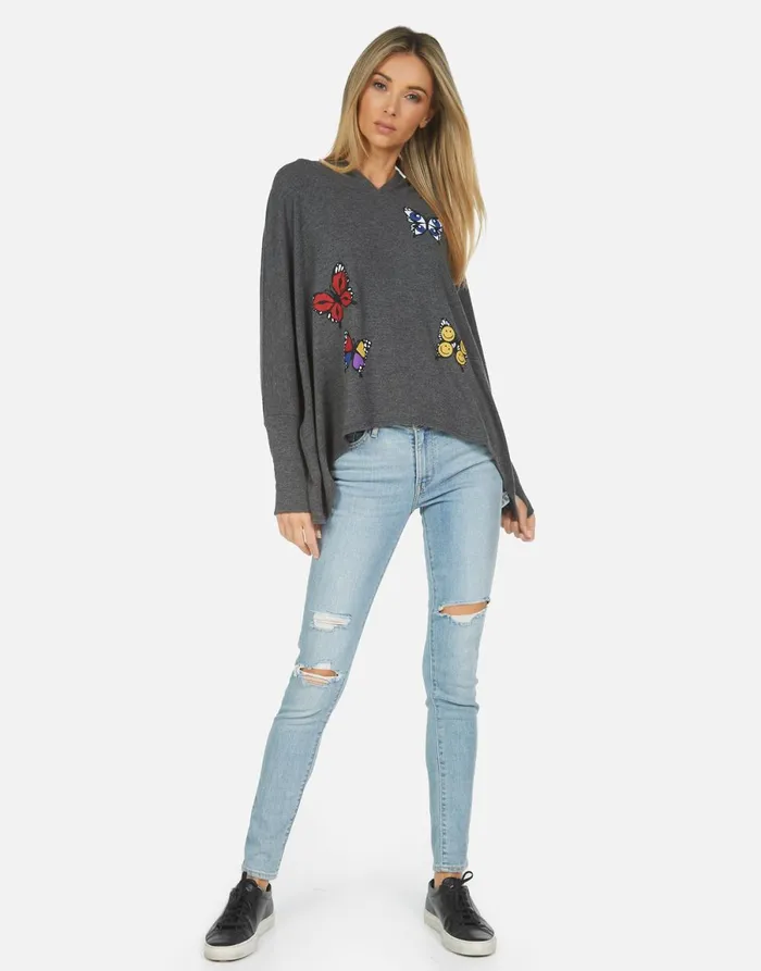 Wilma Butterfly Heather Black Women039s Lauren Moshi Hoodies