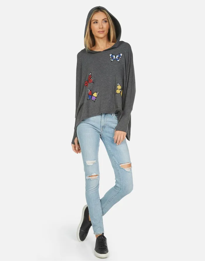 Wilma Butterfly Heather Black Women039s Lauren Moshi Hoodies