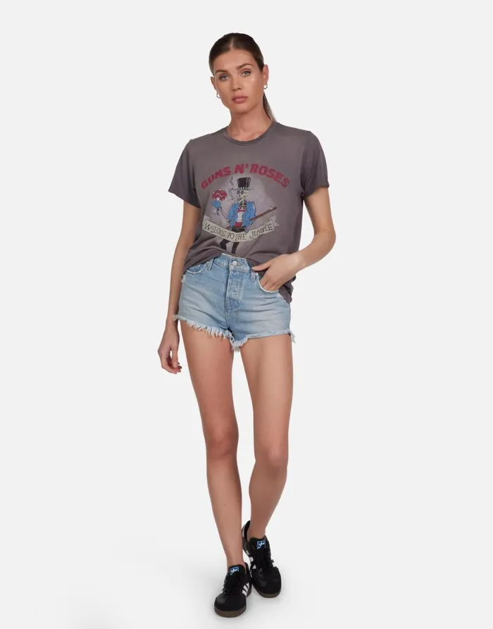 Wolf Guns N039 Roses Welcome To The Jungle Vintage Smoke Women039s Lauren Moshi Short Sleeve