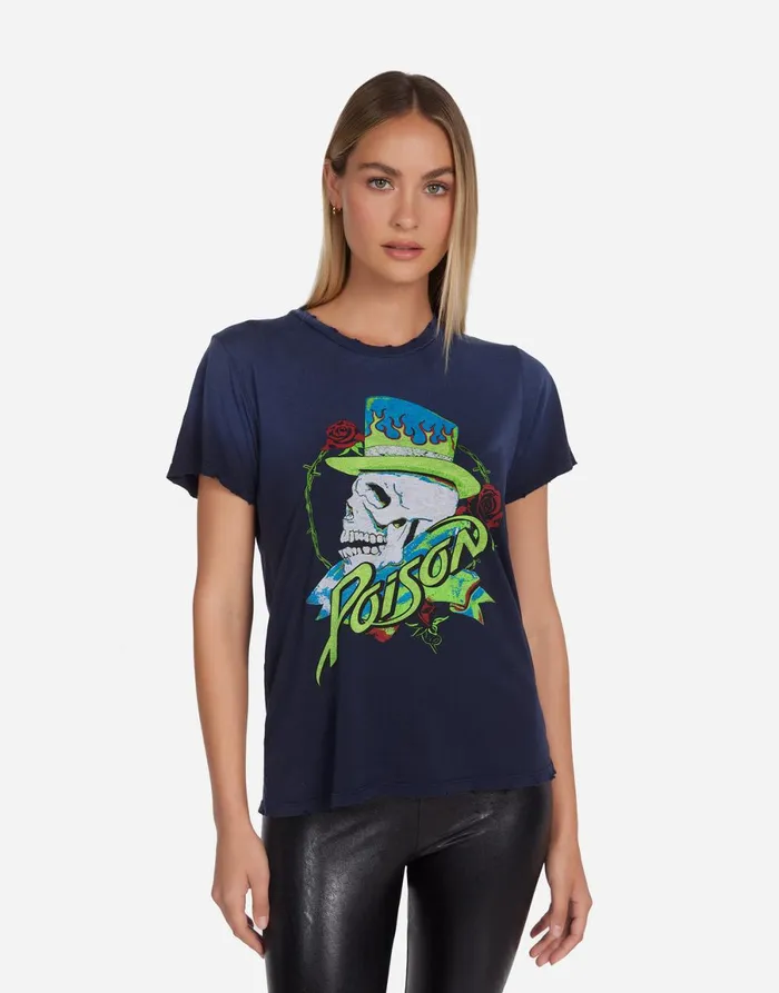 Wolf Neon Poison Skull Navy Ombre Women039s Lauren Moshi Short Sleeve