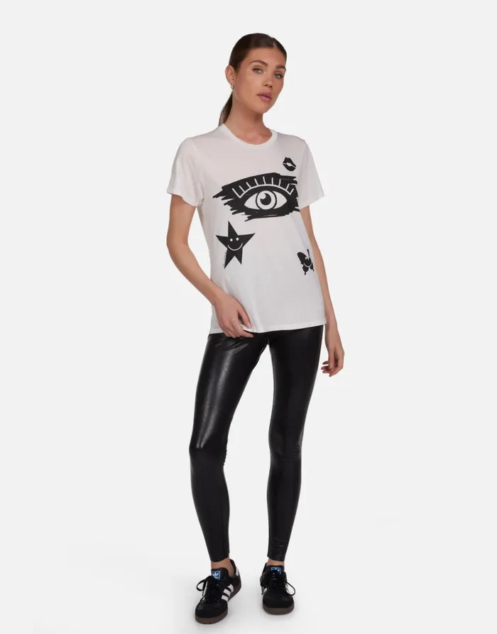 Wolf Scribble Eye Elements Milk Women039s Lauren Moshi Short Sleeve