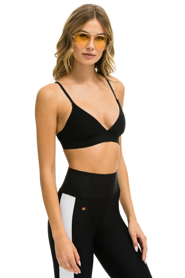 Women Activewear Aviator Nation TRIANGLE ADJUSTABLE WOMENS SPORTS BRA 8211 BLACK Women Activewear Aviator Nation TRIANGLE ADJUSTABLE WOMENS SPORTS BRA 8211 BLACK