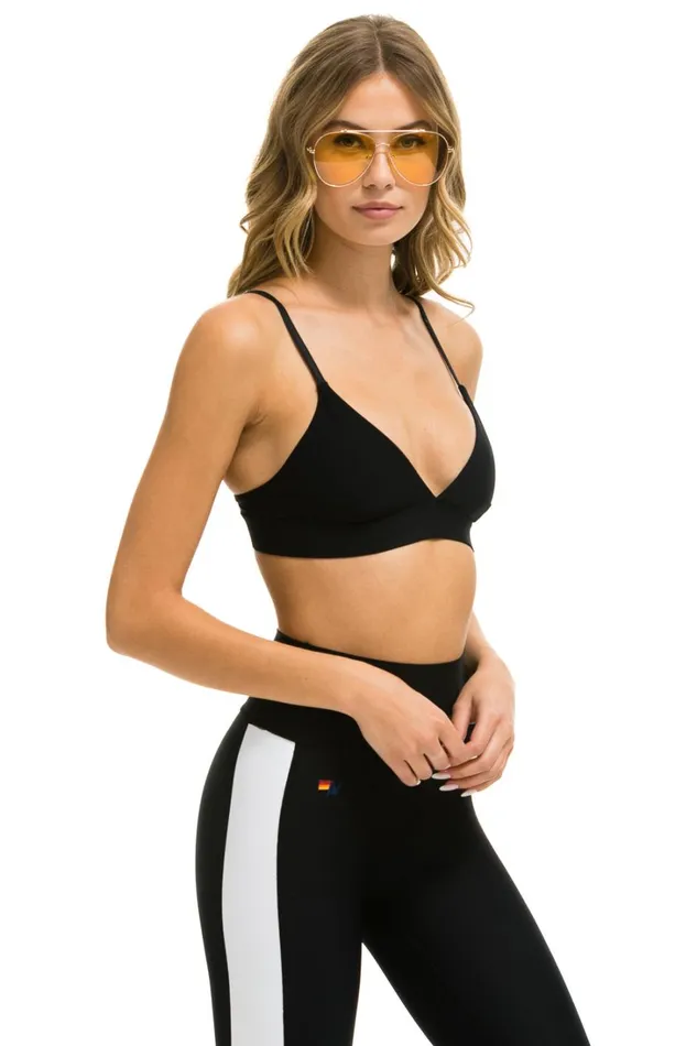 Women Activewear Aviator Nation TRIANGLE ADJUSTABLE WOMENS SPORTS BRA 8211 BLACK Women Activewear Aviator Nation TRIANGLE ADJUSTABLE WOMENS SPORTS BRA 8211 BLACK