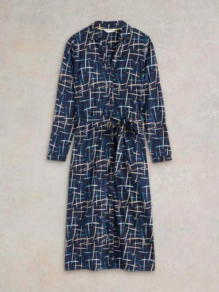 Women Annie Jersey Shirt Midi Dress Navy Print White Stuff Dresses Women Annie Jersey Shirt Midi Dress Navy Print White Stuff Dresses