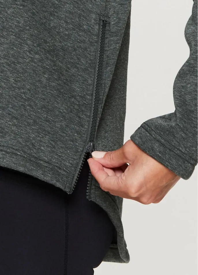 Women Ashland Fleece Zip Sweatshirt Dark Green RBX Active Long Sleeve
