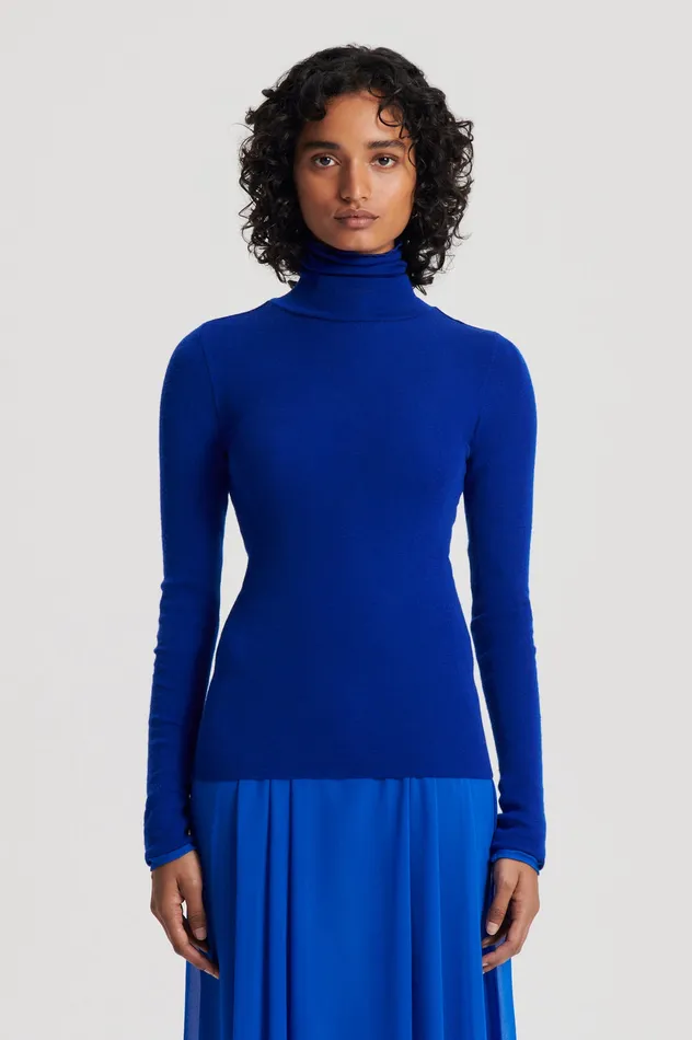 Women Babywool Scanlan Theodore BABYWOOL POLO COBALT Women Babywool Scanlan Theodore BABYWOOL POLO COBALT