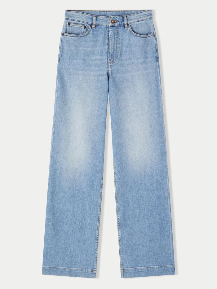 Women Balfour Long Wide Leg Jean Light Blue Wash Jigsaw Trousers