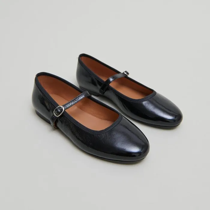 Women Ballet Flats With Straps Black JONAK Ballet Flats