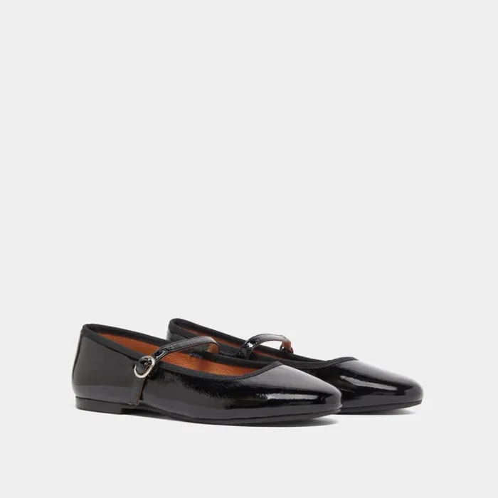 Women Ballet Flats With Straps Black JONAK Ballet Flats