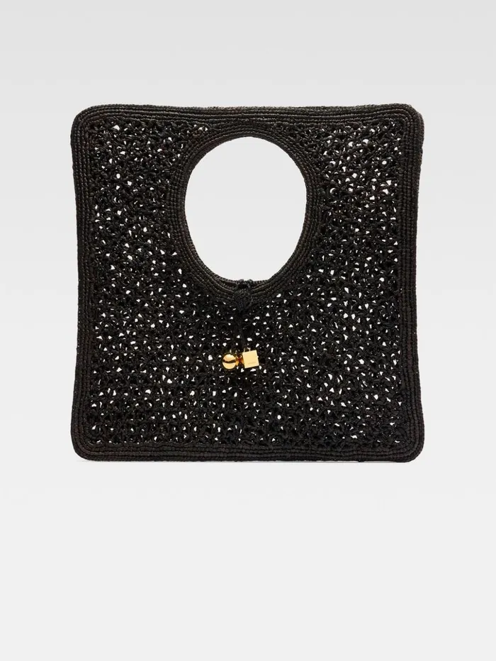 Women Baskets and Totebags JACQUEMUS The Spiaggia Square Bag Black