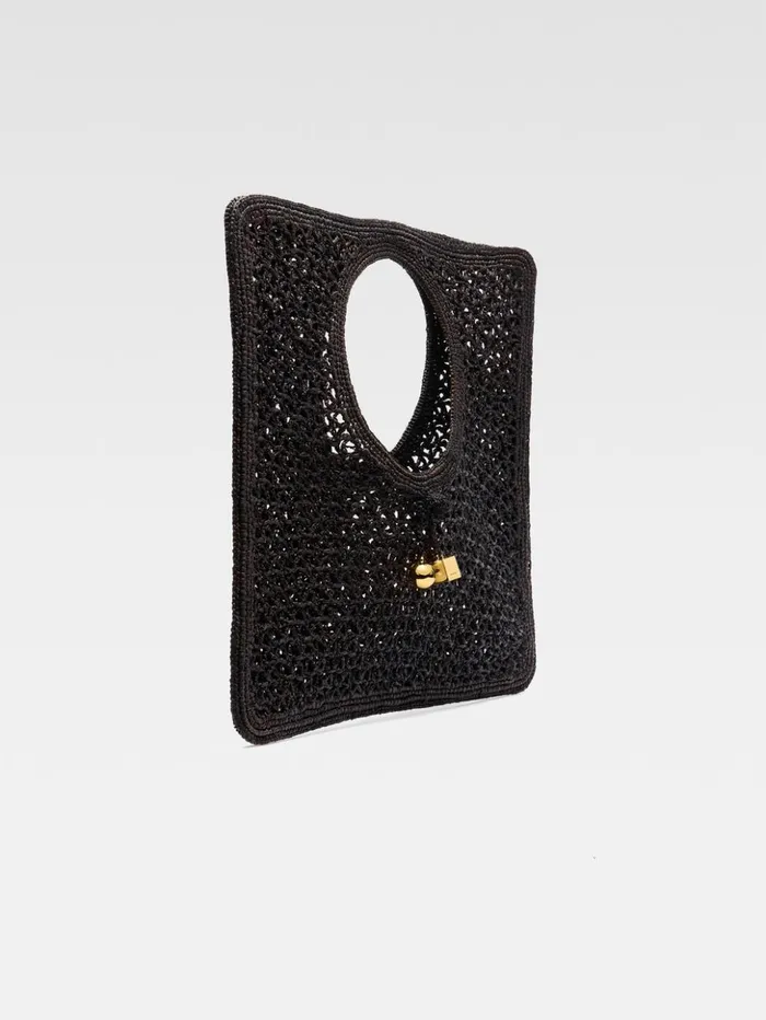 Women Baskets and Totebags JACQUEMUS The Spiaggia Square Bag Black