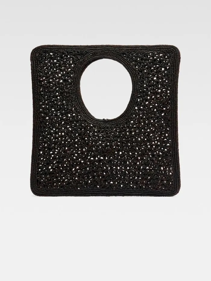 Women Baskets and Totebags JACQUEMUS The Spiaggia Square Bag Black