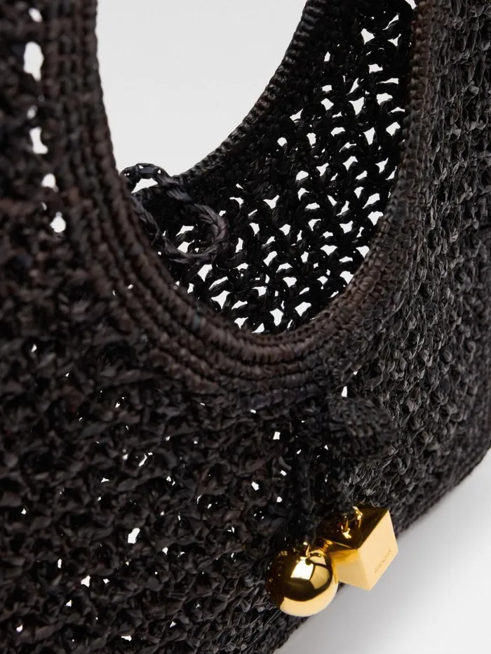 Women Baskets and Totebags JACQUEMUS The Spiaggia Square Bag Black