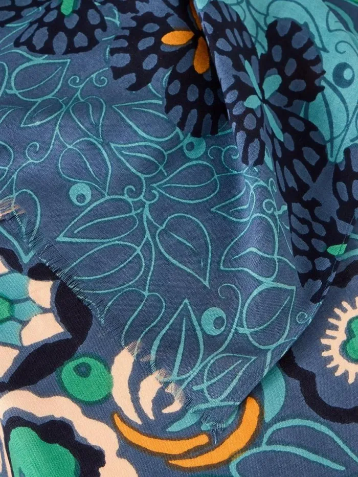 Women Bejewelled Printed Scarf Blue Multi White Stuff Scarves