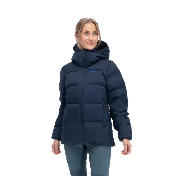 Women Bergans Of Norway Down Jackets Lava Warm Down Jacket WHood Navy