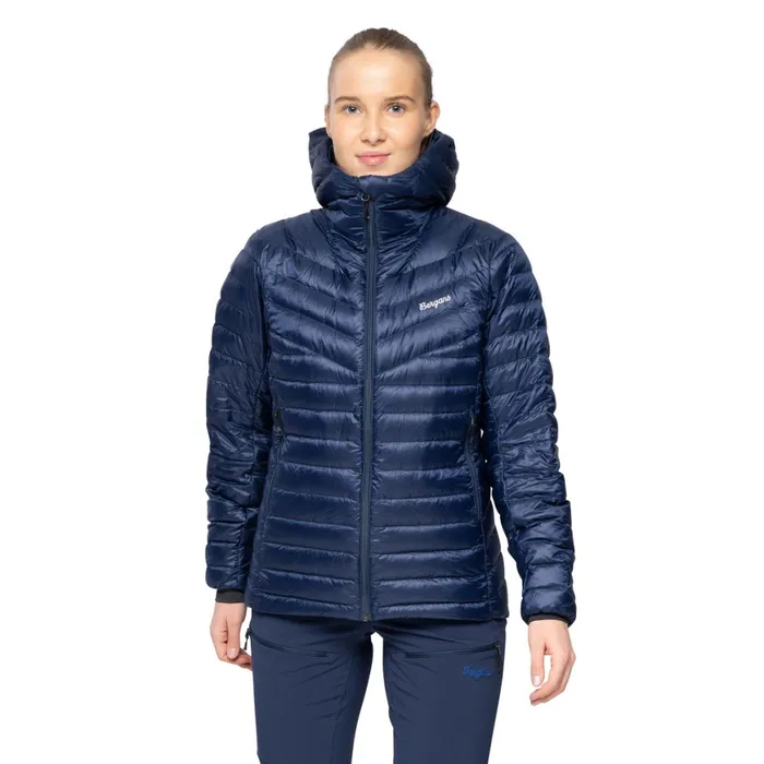 Women Bergans Of Norway Down Jackets Rabot Light Down Jacket Hood Navy Blue