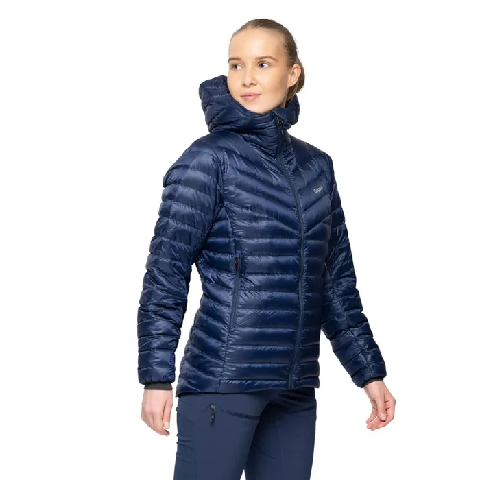 Women Bergans Of Norway Down Jackets Rabot Light Down Jacket Hood Navy Blue