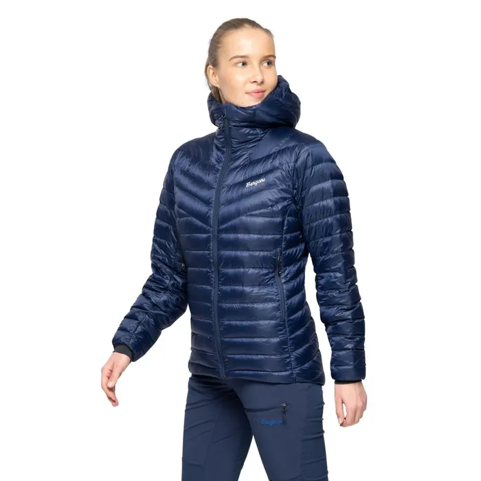 Women Bergans Of Norway Down Jackets Rabot Light Down Jacket Hood Navy Blue