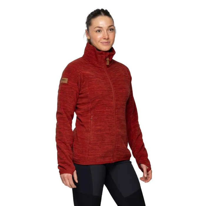 Women Bergans Of Norway Fleece Hareid Fleece W Jacket Nohood Chianti Red