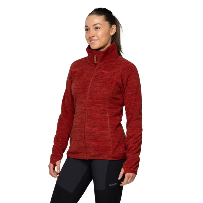 Women Bergans Of Norway Fleece Hareid Fleece W Jacket Nohood Chianti Red