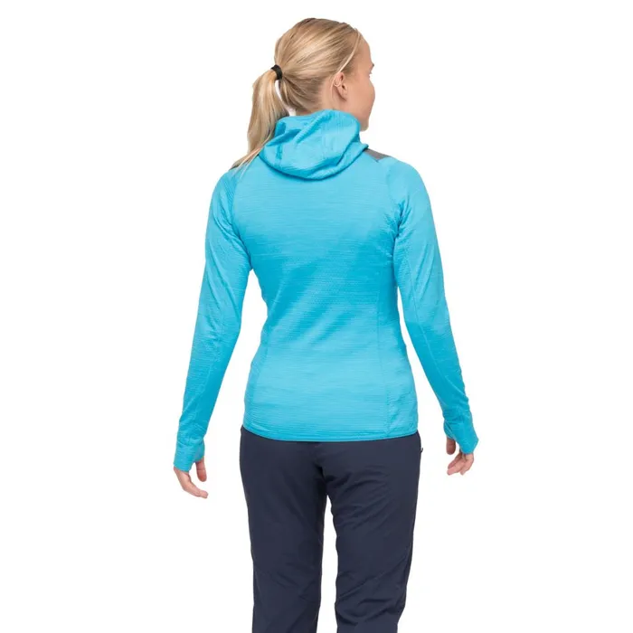 Women Bergans Of Norway Fleece Rabot Active Mid Hood W Jacket Aqua Lagoon