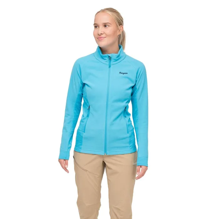 Women Bergans Of Norway Fleece Rabot Fleece Midlayer Jacket Aqua Lagoon
