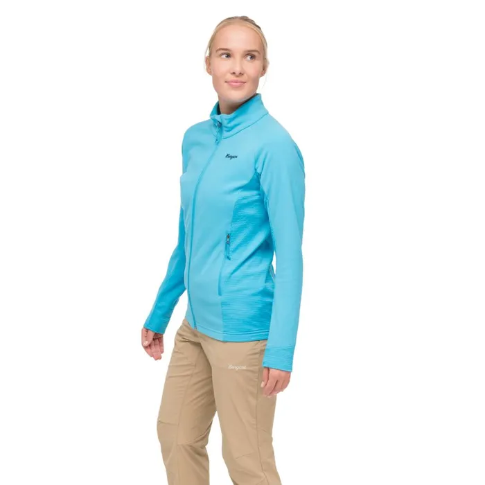 Women Bergans Of Norway Fleece Rabot Fleece Midlayer Jacket Aqua Lagoon