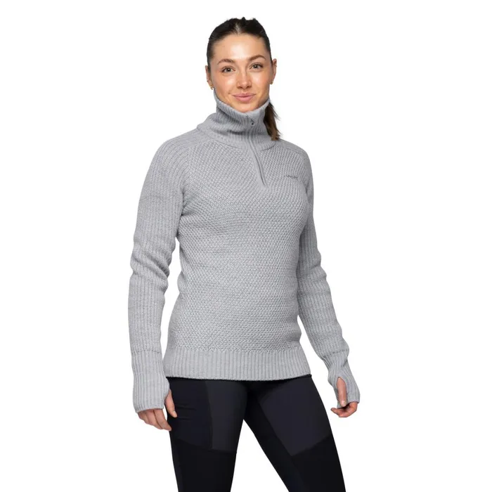 Women Bergans Of Norway Jumpers And Long Sleeves Ulriken Jumper Magnesium Grey