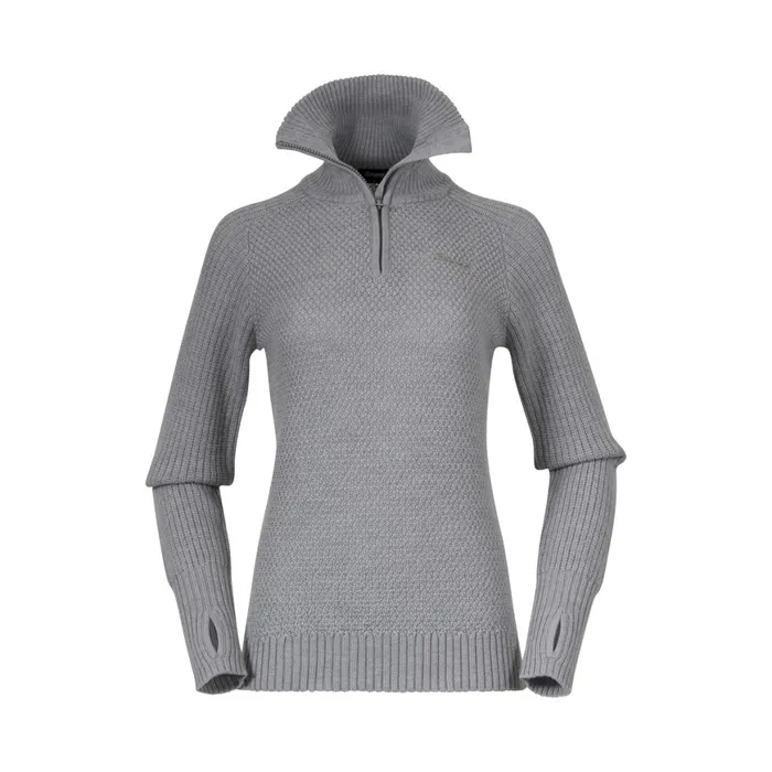 Women Bergans Of Norway Jumpers And Long Sleeves Ulriken Jumper Magnesium Grey