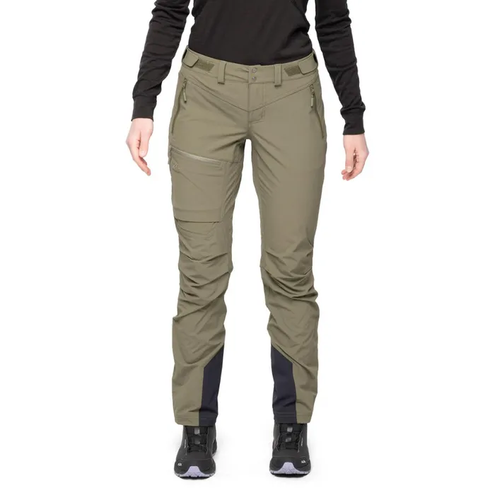Women Bergans Of Norway Softshell Pants Breheimen Softshell W Pants Dark Green Mud