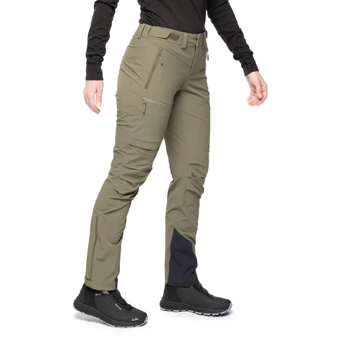 Women Bergans Of Norway Softshell Pants Breheimen Softshell W Pants Dark Green Mud