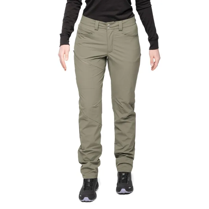 Women Bergans Of Norway Softshell Pants Vandre Light Softshell Pants Green Mud