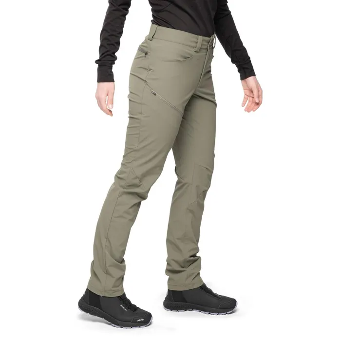Women Bergans Of Norway Softshell Pants Vandre Light Softshell Pants Green Mud