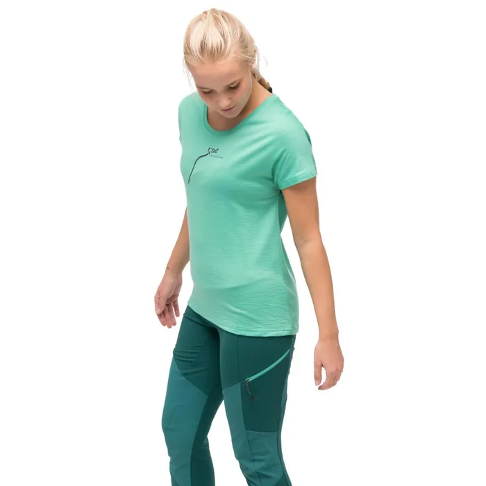 Women Bergans Of Norway TShirts Tind Altitude Merino Tee Light Malachite Green