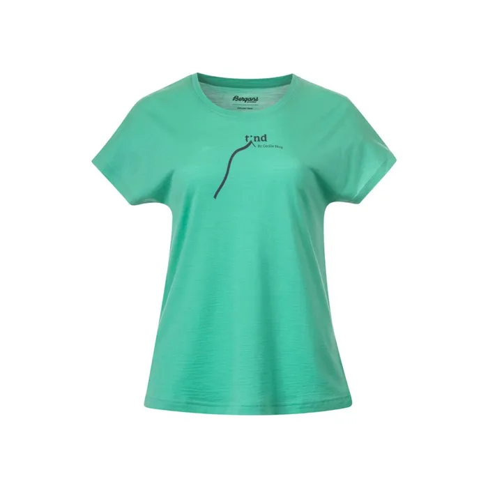 Women Bergans Of Norway TShirts Tind Altitude Merino Tee Light Malachite Green